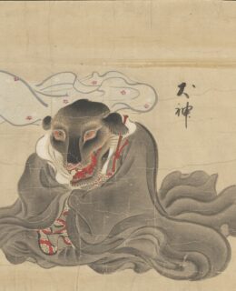 a depiction of inugami, a Japanese dog spirit