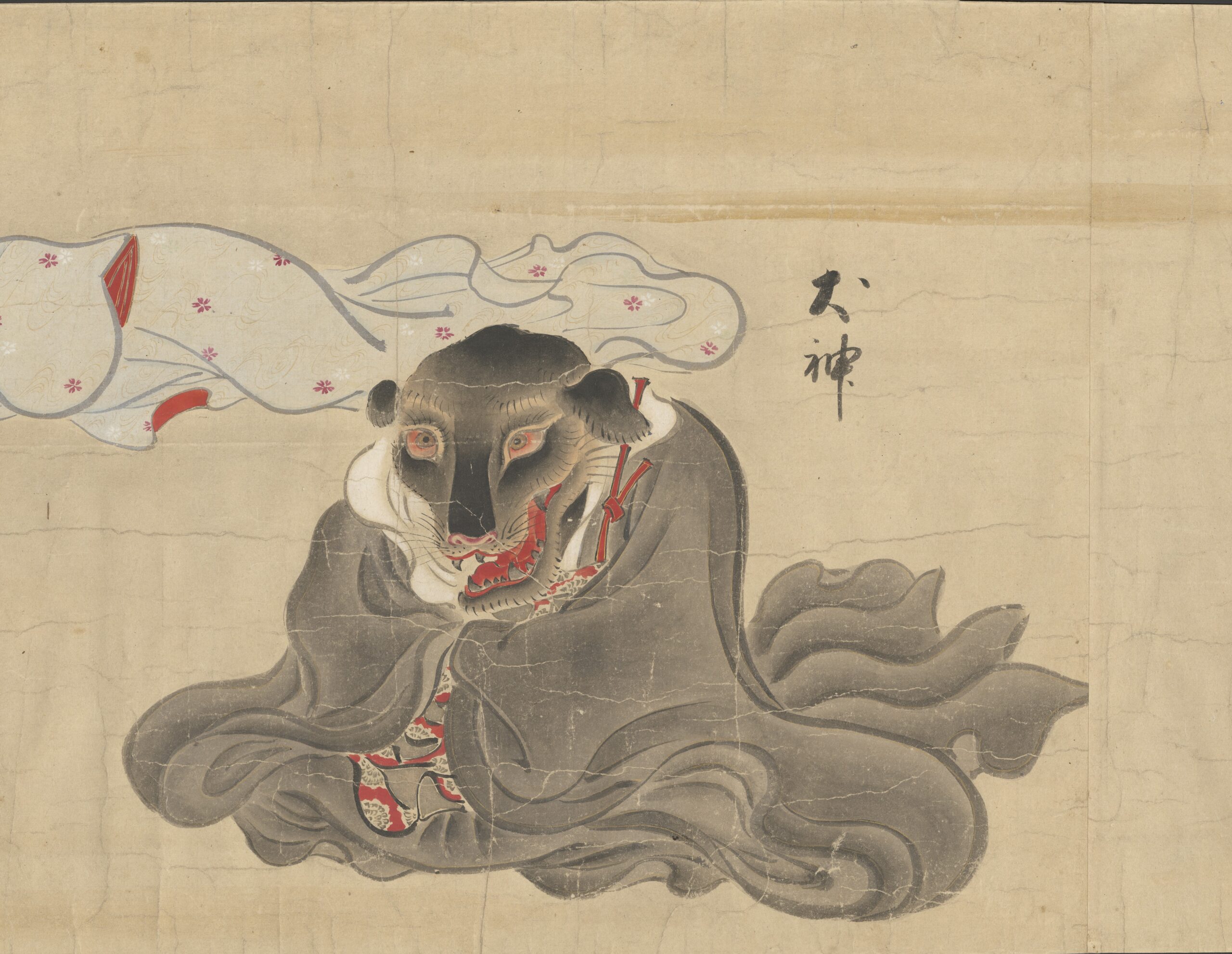 a depiction of inugami, a Japanese dog spirit