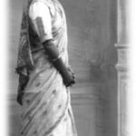Indian woman in sari black and white photo