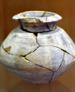 a picture of a vase with cracks along the side