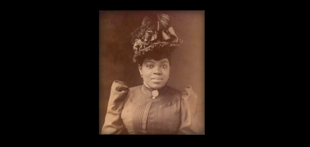 Formal photo of Sissieretta Jones with formal hat. Leader or The Black Patti Troubadours in late 1800s
