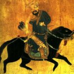 an image of Ghengis Khan riding a horse