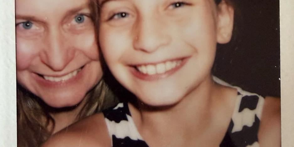 a polaroid of a mother and daughter